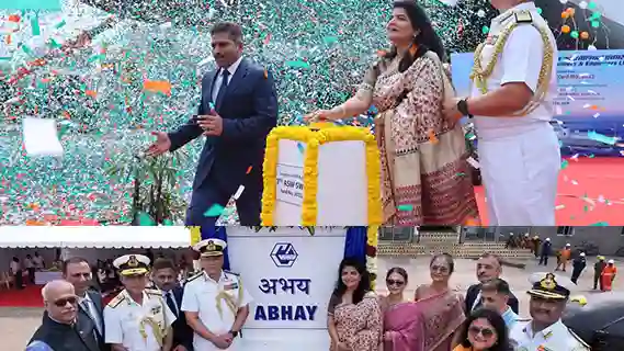 LAUNCH OF ‘ABHAY’, SEVENTH SHIP OF ASW SWC (GRSE) PROJECT