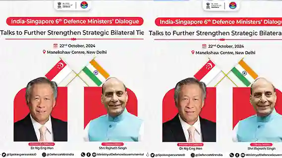 Raksha Mantri & his Singaporean counterpart to hold 6th India-Singapore Defence Ministers’ Dialogue in New Delhi to further bolster defence ties