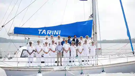 INSV TARINI SAILS OUT FOR NAVIKA SAGAR PARIKRAMA II