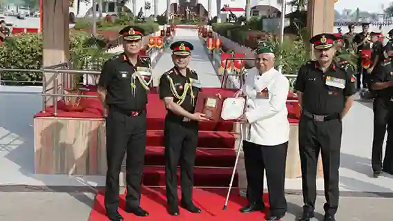 ARMY CHIEF GENERAL UPENDRA DWIVEDI PRESENTS PRESIDENT'S COLOURS TO FOUR BATTALIONS OF MECHANISED INFANTRY