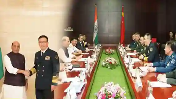 Raksha Mantri meets Chinese Defence Minister on the sidelines of 11th ASEAN Defence Ministers Meeting-Plus at Vientiane, Lao PDR