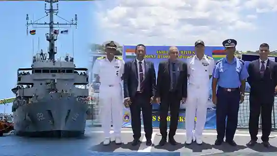 INS SARVEKSHAK ARRIVES AT PORT LOUIS