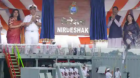 Raksha Rajya Mantri presides over Commissioning of Indian Navy’s 2nd State-of-the-Art Survey vessel INS Nirdeshak 