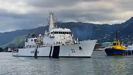 ICGS Saksham makes port call at Port Victoria, Seychelles for a three-day visit