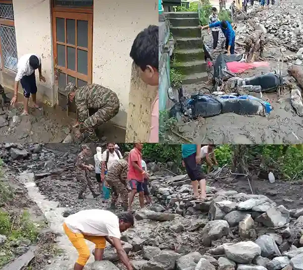 Cloud Burst at Tharali, Chamoli District Uttarakhand