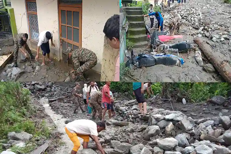 Cloud Burst at Tharali, Chamoli District Uttarakhand