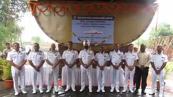 Milestone for ICG with Keel Laying & Plate Cutting of two Fast Patrol Vessels and Girder Laying of two Air Cushion Vehicles