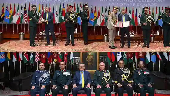 Defence Secretary visits Defence Services Staff College, Wellington for convocation ceremony of 81st Staff Course