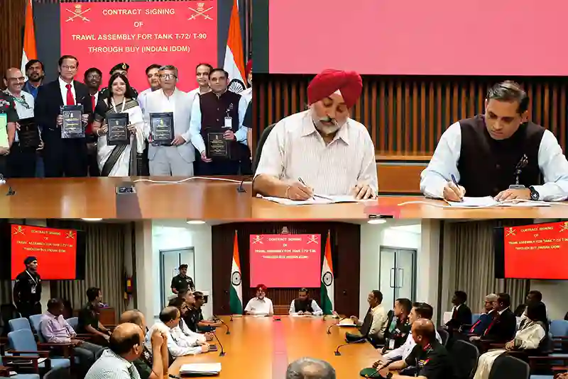 Aatmanirbhar Bharat: MoD inks Rs 975 crore contracts for TRAWL Assembly for T-72/T-90 Tanks to enhance Indian Army’s minefield breaching capability