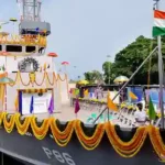 LAUNCH OF MACHILIPATNAM, THE SEVENTH OF THE MAHE-CLASS ANTI-SUBMARINE WARFARE SHALLOW WATER CRAFT