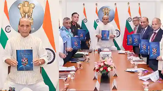 Raksha Mantri unveils ‘RAKSHA’ defence diplomacy document outlining India’s strategic roadmap & vision for global partnerships over next 10 years